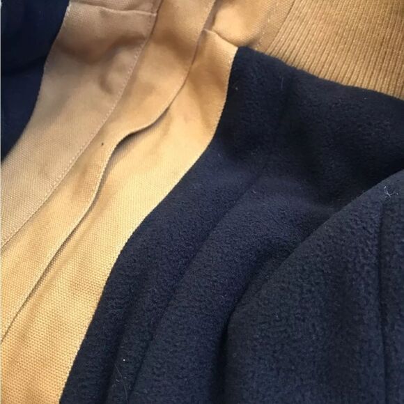 Hawx men hooded camel color work coat zip long sleeve lined pockets - Picture 12 of 12